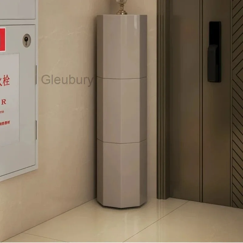 Light luxury simple style home door corridor corner multi-layer storage shoe cabinets Nordic space-saving rotating shoe cabinet