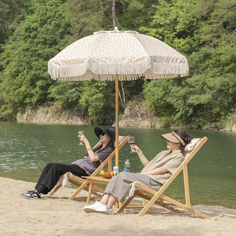 Manufacturer comes with tassel beech poles, beach umbrellas, leisure and sun protection, portable sun umbrellas, garden and cour