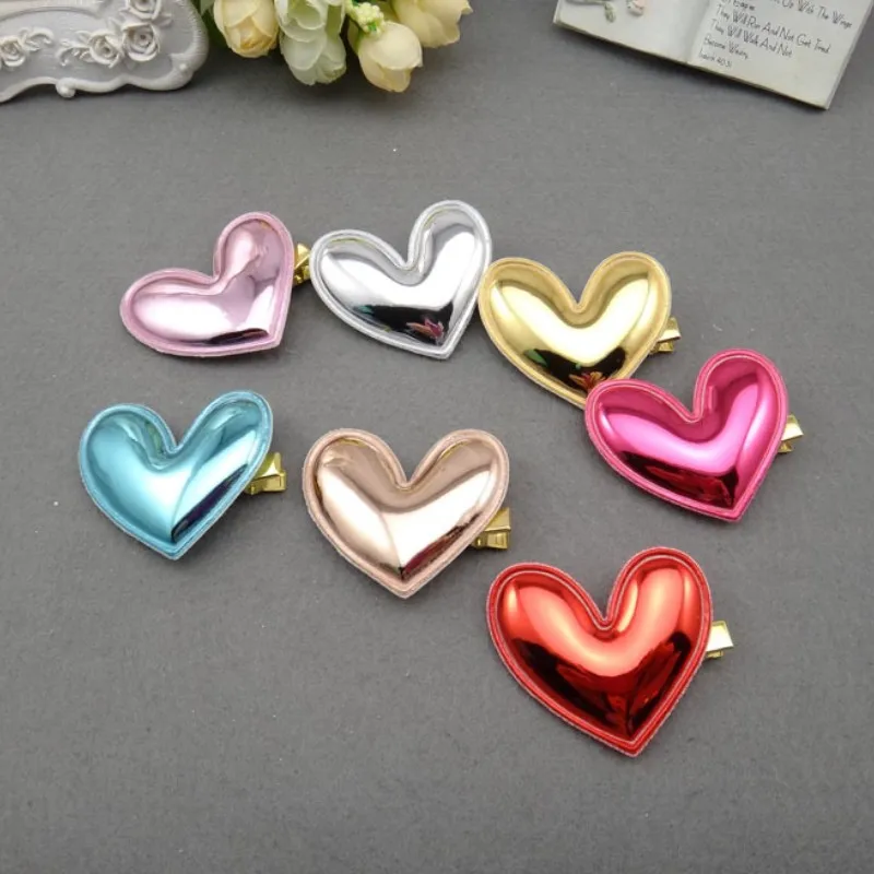 Mirror Bright Color Love Heart Children Hair Clip Baby Hair Accessories Mini Heart Shape Hairpins Headdress Wholesale Price