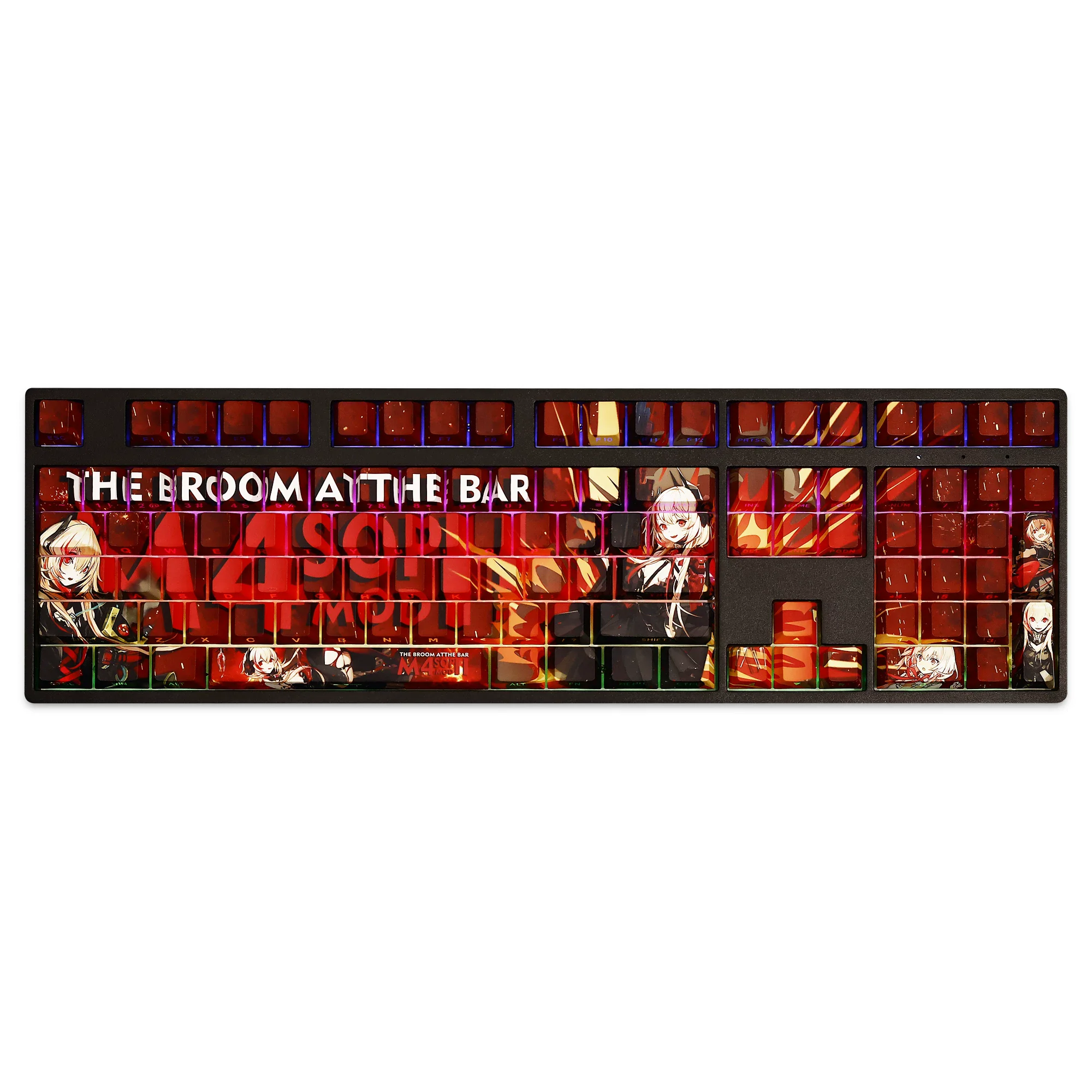 108 Keys/set Girls Frontline SopmodII Keycap PBT Dye Sublimation Backlit Keycaps Anime Gaming Key Caps For ANSI 61 87 104 108
