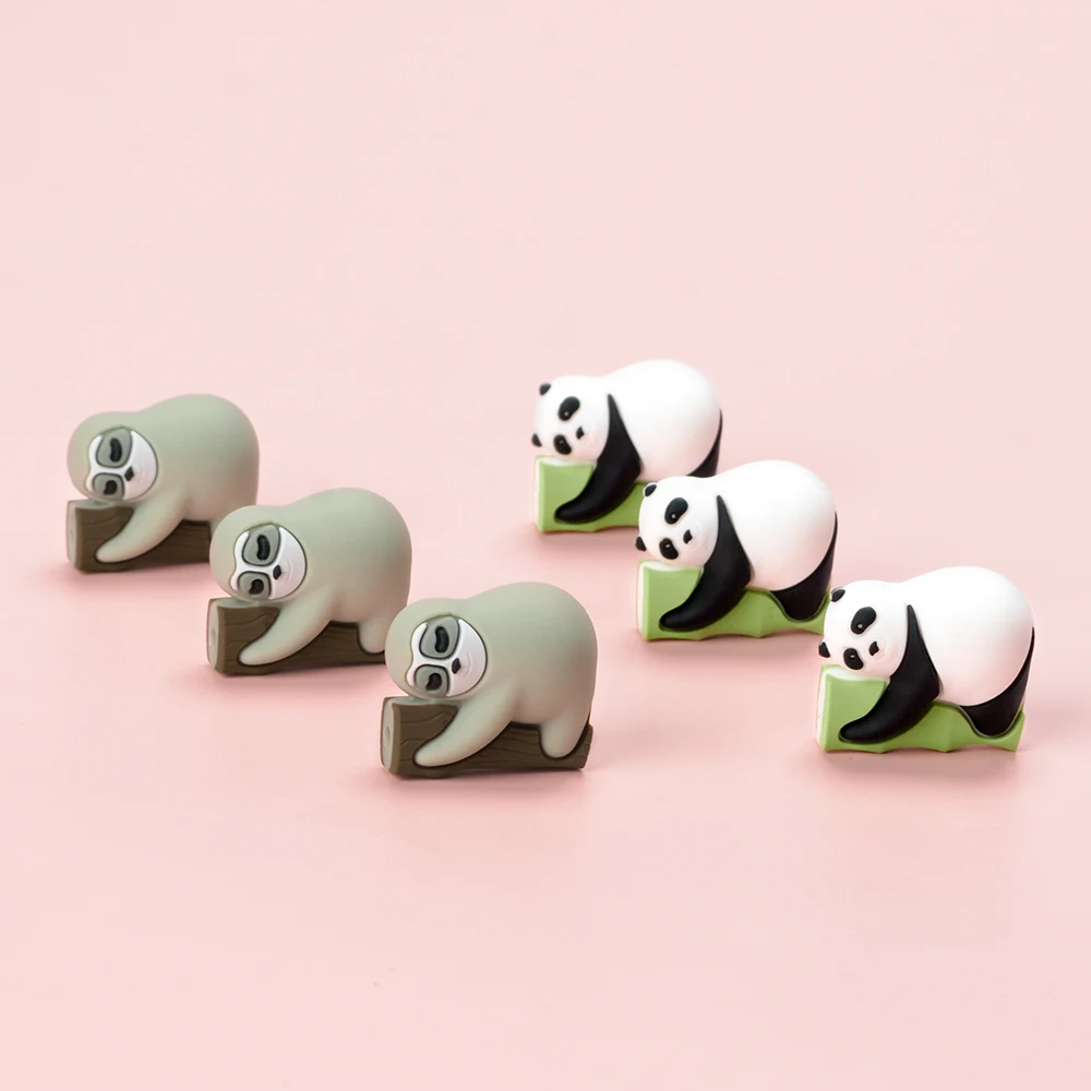 5/10pcs New Cartoon Silicone Beads Panda Sloth Bead Baby Teether For Jewelry Making DIY Necklace Bracelet Jewelry Accessorie