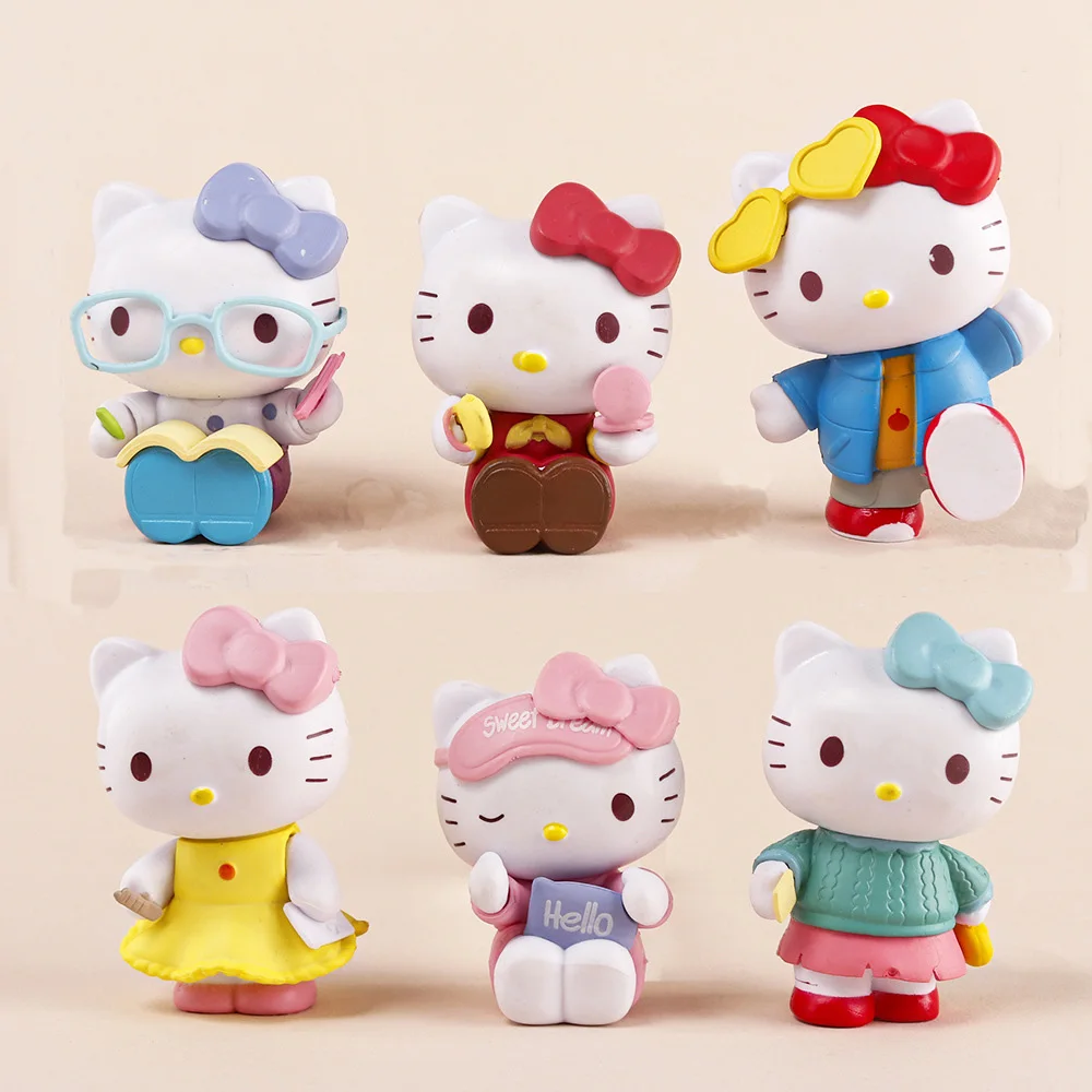 6pcs Classic anime Hello Kitty  anime dollWhether in the car or in the room is a very beautiful toy It's well worth having