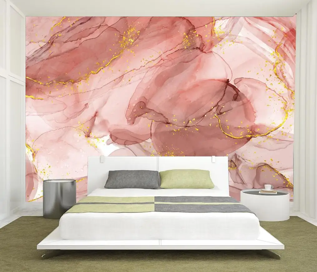 

Customize new modern pink marble fashion line living room background wall wallpaper wedding dress shop modern mural