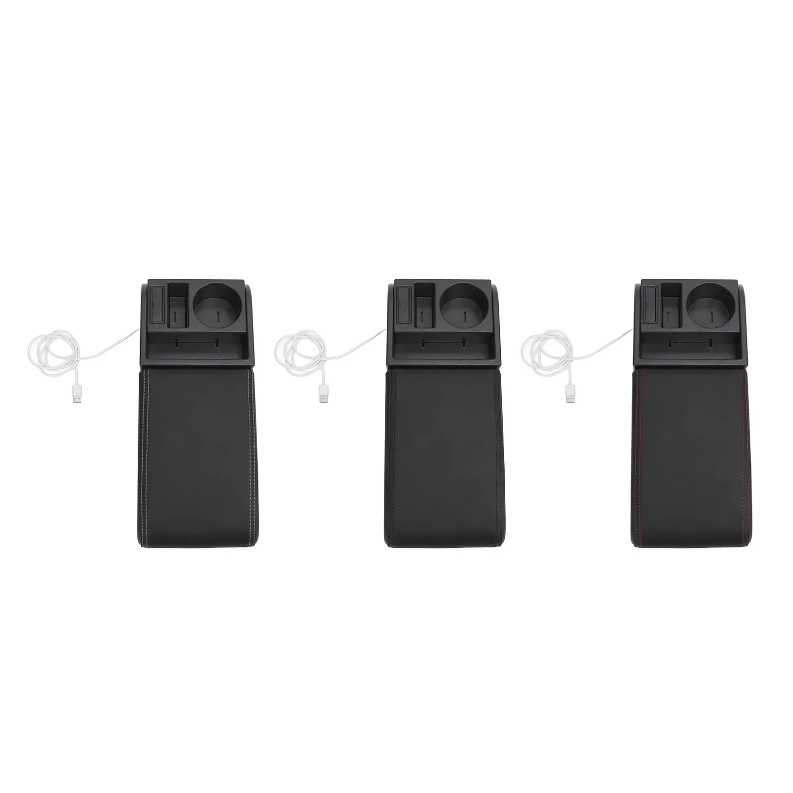 

Car Center Console Armrest Box Cover Adjustable Length with USB Charging Port Cup Holder Universal Automotive Accessories
