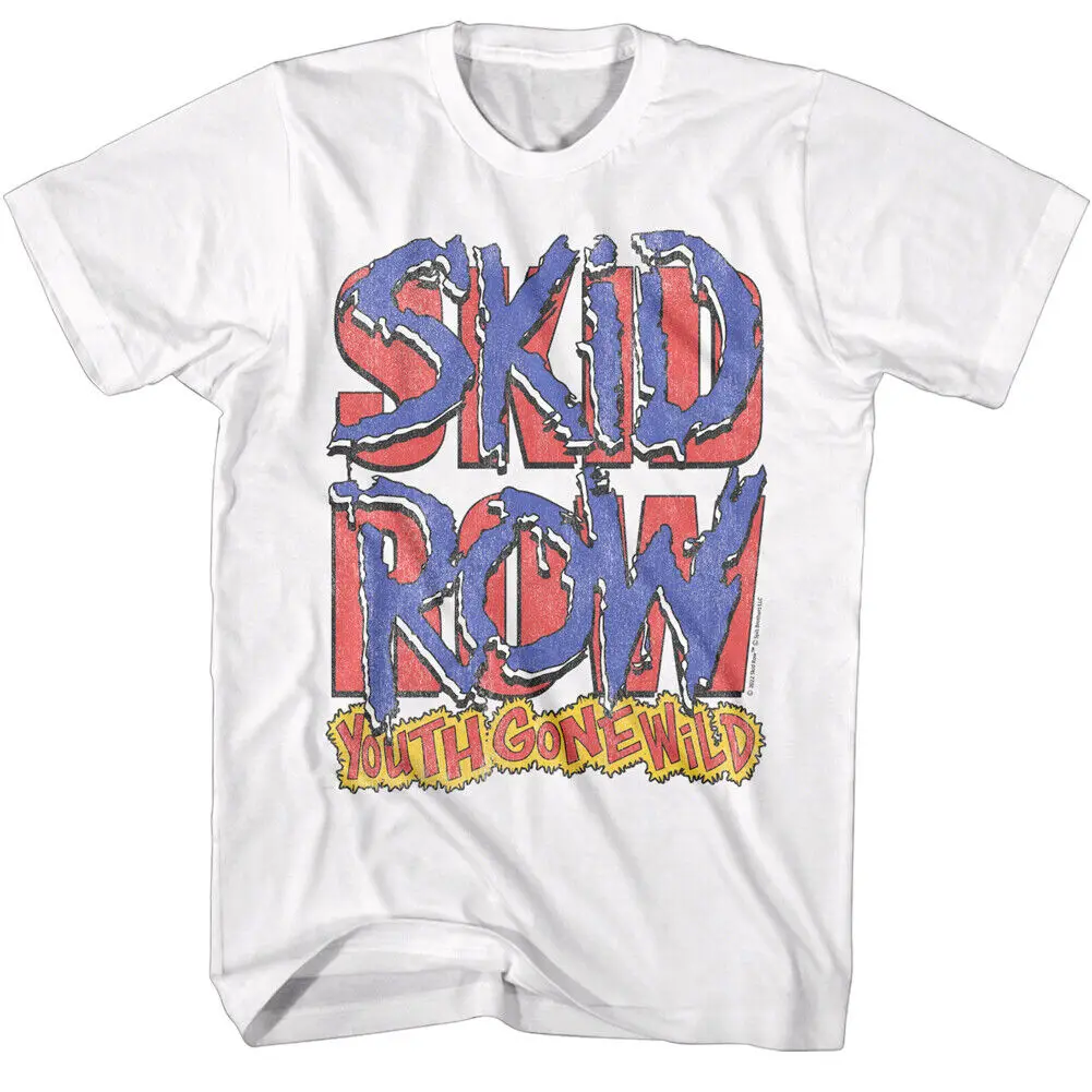 Skid Row Youth Gone Wild Logo Men's T Shirt Cartoon Graffiti Rock Band Concert Men's Clothing Short Sleeve Tops