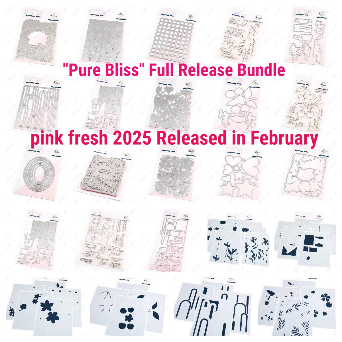 

Pure Bliss Full Release Bundle Hearts & Stars Cutting Dies Stamps Stencil Hot Foil Scrapbook Embossed Paper Card Album Template