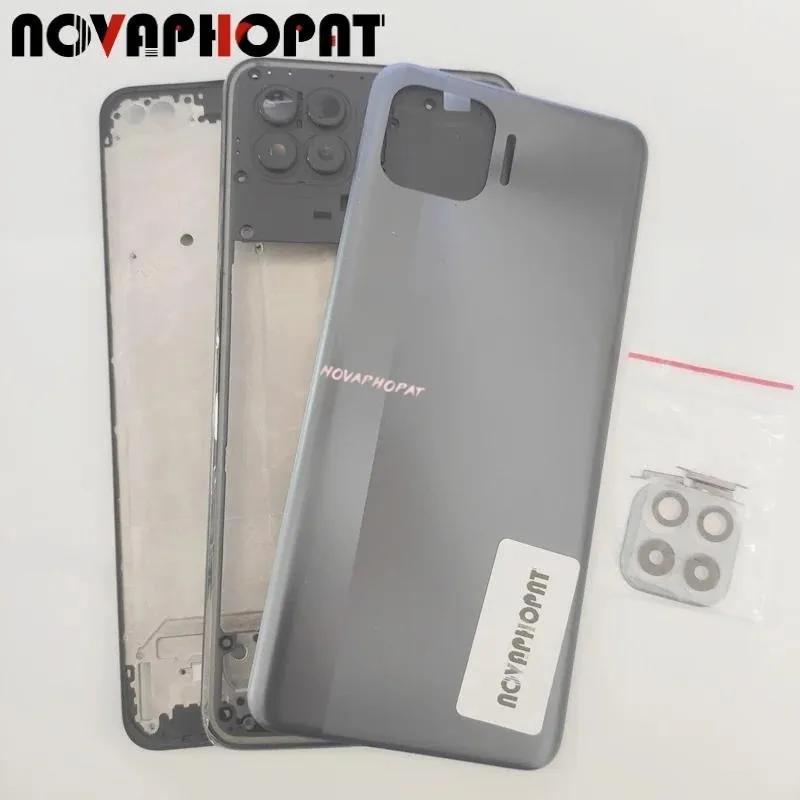 Лицевая панель ЖК-дисплея, средняя рамка для Oppo F17 Pro/A93, 4g, крышка батарейного отсека, задняя дверь, полный корпус, объектив камеры, боковая кнопка
