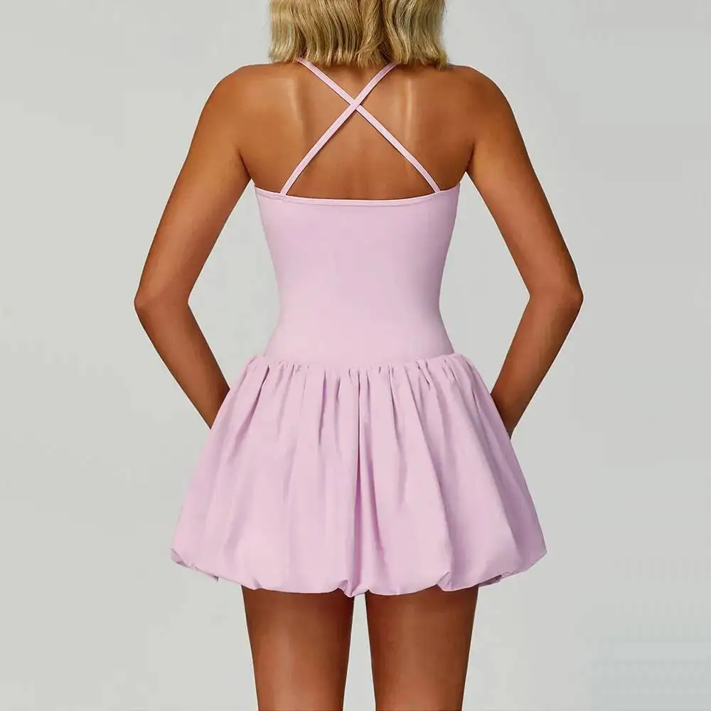 

Rompers Women Yoga Set Sexy Anti Glare One-Piece Jumpsuit Dance Ballet Dress Gym Push Up Running Tennis Sports