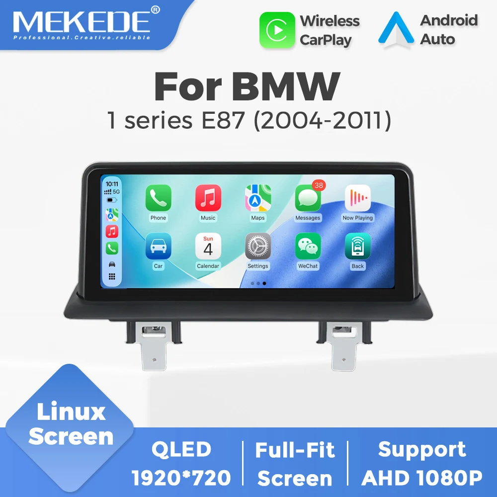 MEKEDE Neues Linux-System 10,25 Zoll Bildschirm QLED 1920*720 Autoradio Stereo für BMW 1er Serie E81 E82 E87 E88 2004-2012 CCC/CIC/Originalfahrzeug ohne Bildschirmsystem GPS-Navigation Wireless