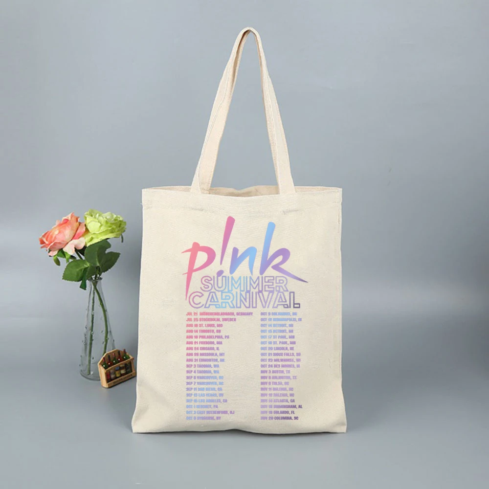 Pink Summer Carnival Canvas Bag Shoulder Bag Back To School Bag Student Shopping Fans Backpack