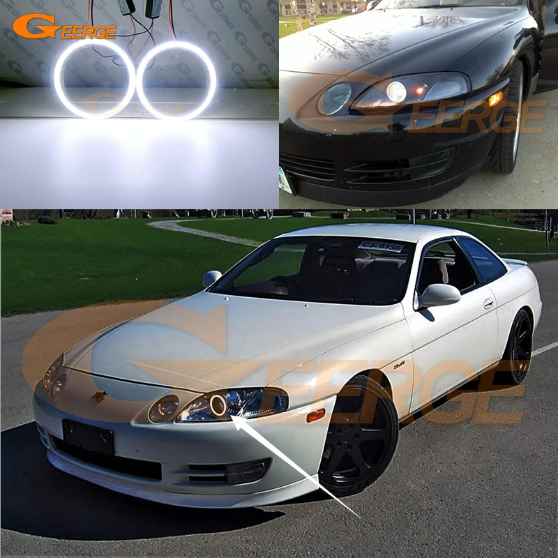 

For Toyota Soarer Z30 Lexus SC300 SC400 1992 - 2001 Excellent Day Light Ultra bright COB Led Angel Eyes Kit Halo Rings