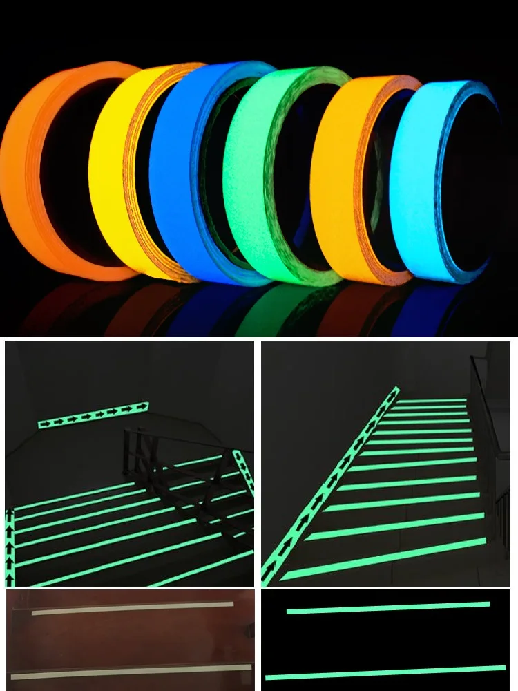 2 Inches Night Luminous Self-Adhesive Tape, Fluorescent, Glow in the Dark, Green Sticker, Safety Security, Decorative Sticker