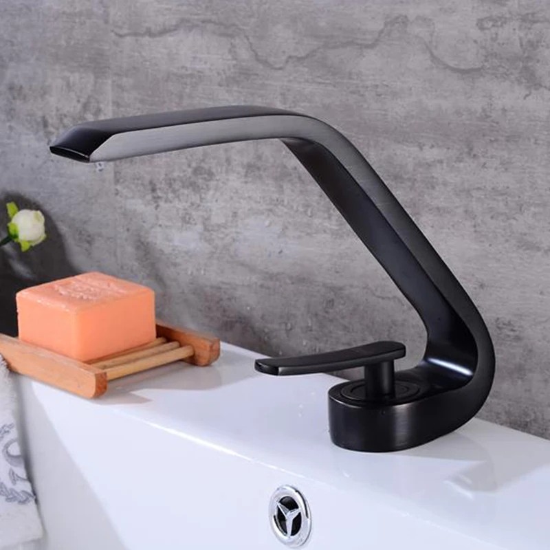 

Contemporary Style Faucet ORB/Chrome Brass Single Hole Bathroom Cold and Hot Water Basin Mixer Tap Faucet AT3388OB