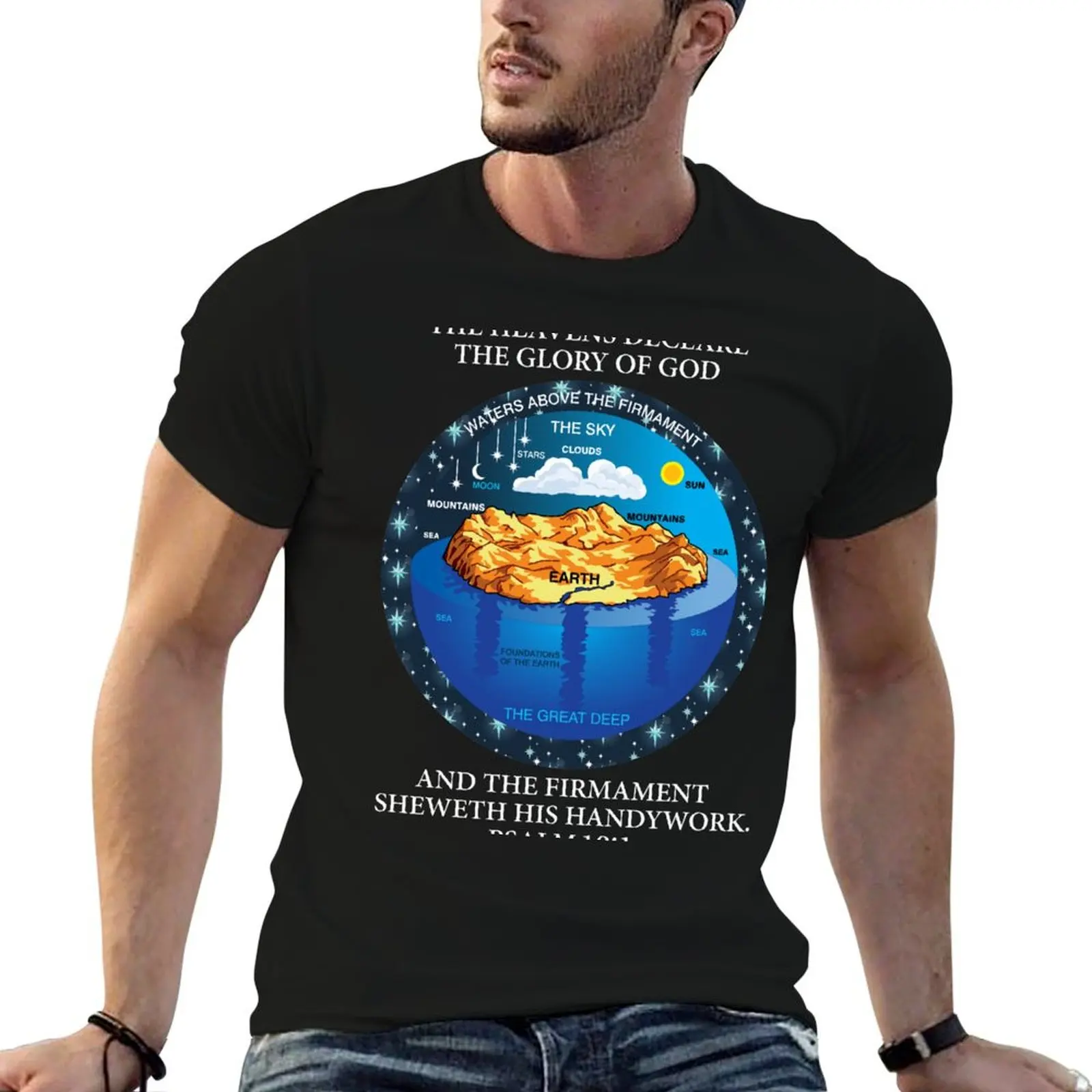 

Ancient Hebrew Cosmology Concept Psalm 19:1 KJV version T-Shirt t shirts for man slim fit man graphic t shirt T-Shirt