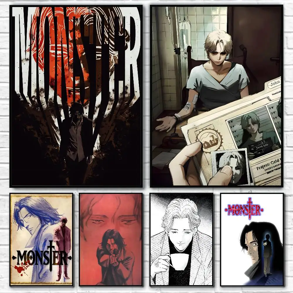 Anime Vintage Naoki UrasawaS M-Monster Posters Fancy Wall Sticker for Living Room Bar Decoration Wall Decor