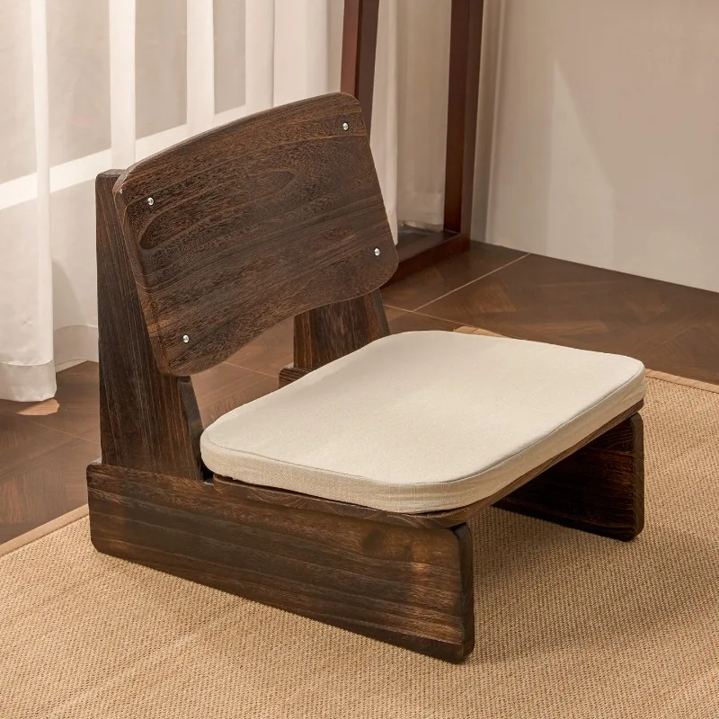 

Solid wood tatami tea chair balcony living room low lazy chair homestay back leisure chair single sofa