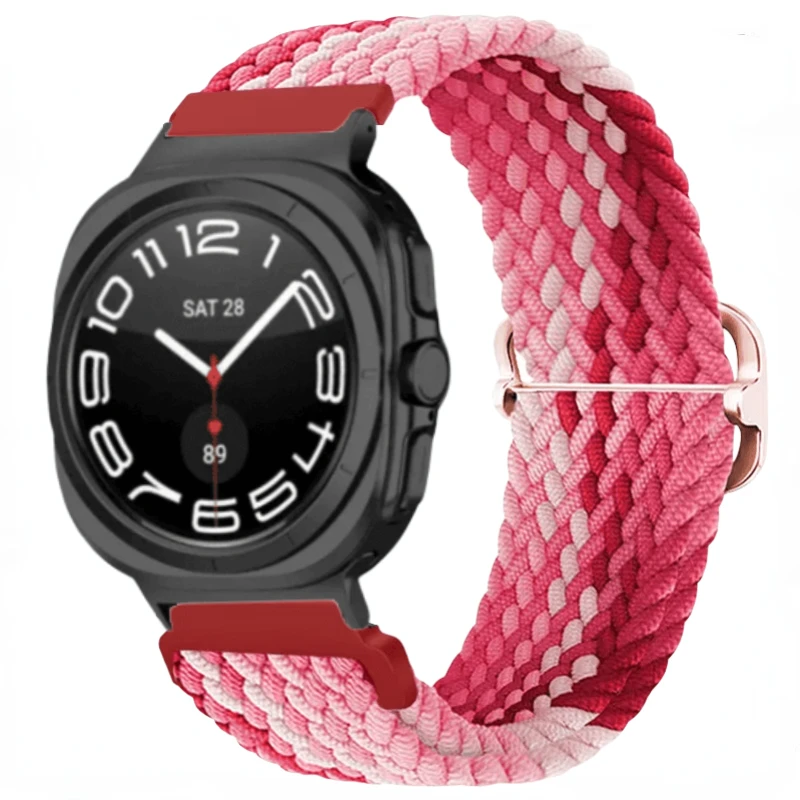 Nylon-Schlaufenarmband für Samsung Galaxy Watch Ultra 47 mm, sportliches geflochtenes, atmungsaktives Ersatzarmband für Galaxy Watch Ultra Band