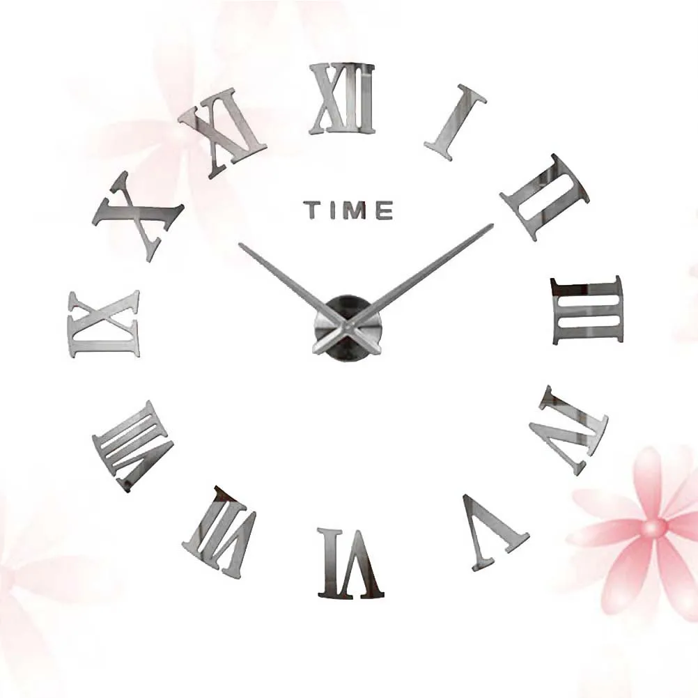 

Acrylic Mirror Clock Cartoon Wall Clock Large Size Black Living Room Office Decor Premium Material House Gift