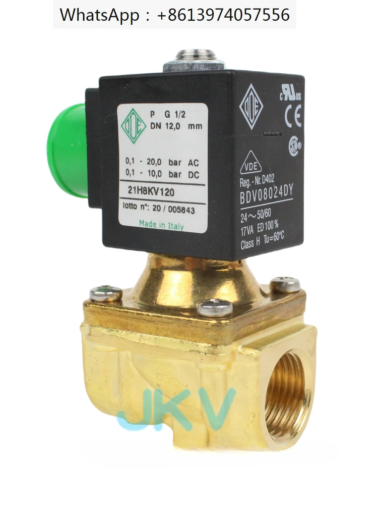 Electromagnetic valve air compressor brass wire buckle two normally closed 21H8KV120 4 minutes 24V 220V