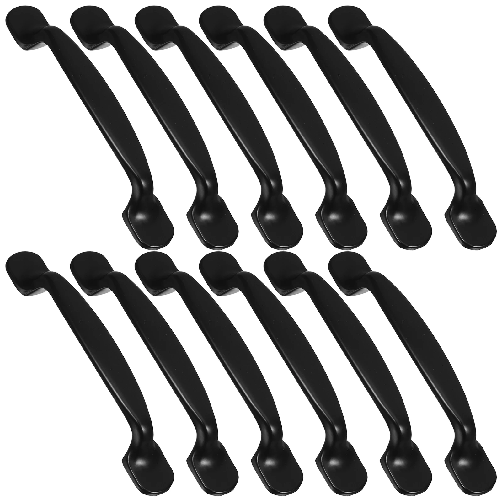 

12 Pcs Aluminum Alloy Handles Cabinet Black Cupboard Retro Door Hardware Pulls Bedside
