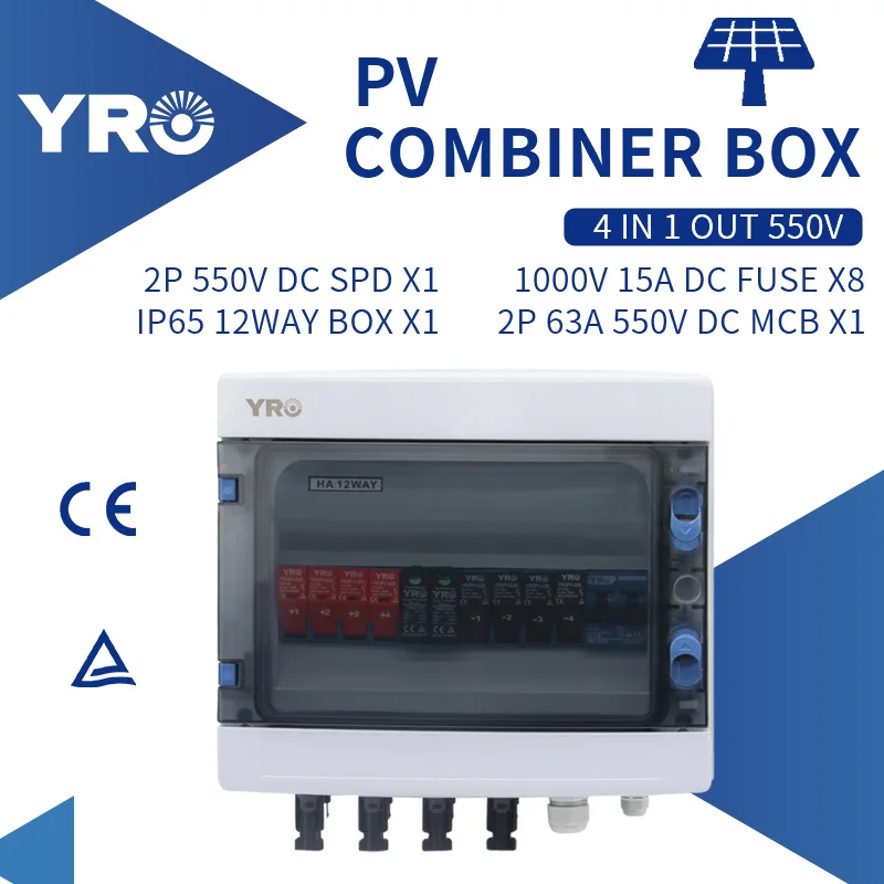 4 In 1 Out Solar PV Combiner Box Energy System Photovoltaic Array 3 In 1 Out 1000V Waterproof Outdoor IP65