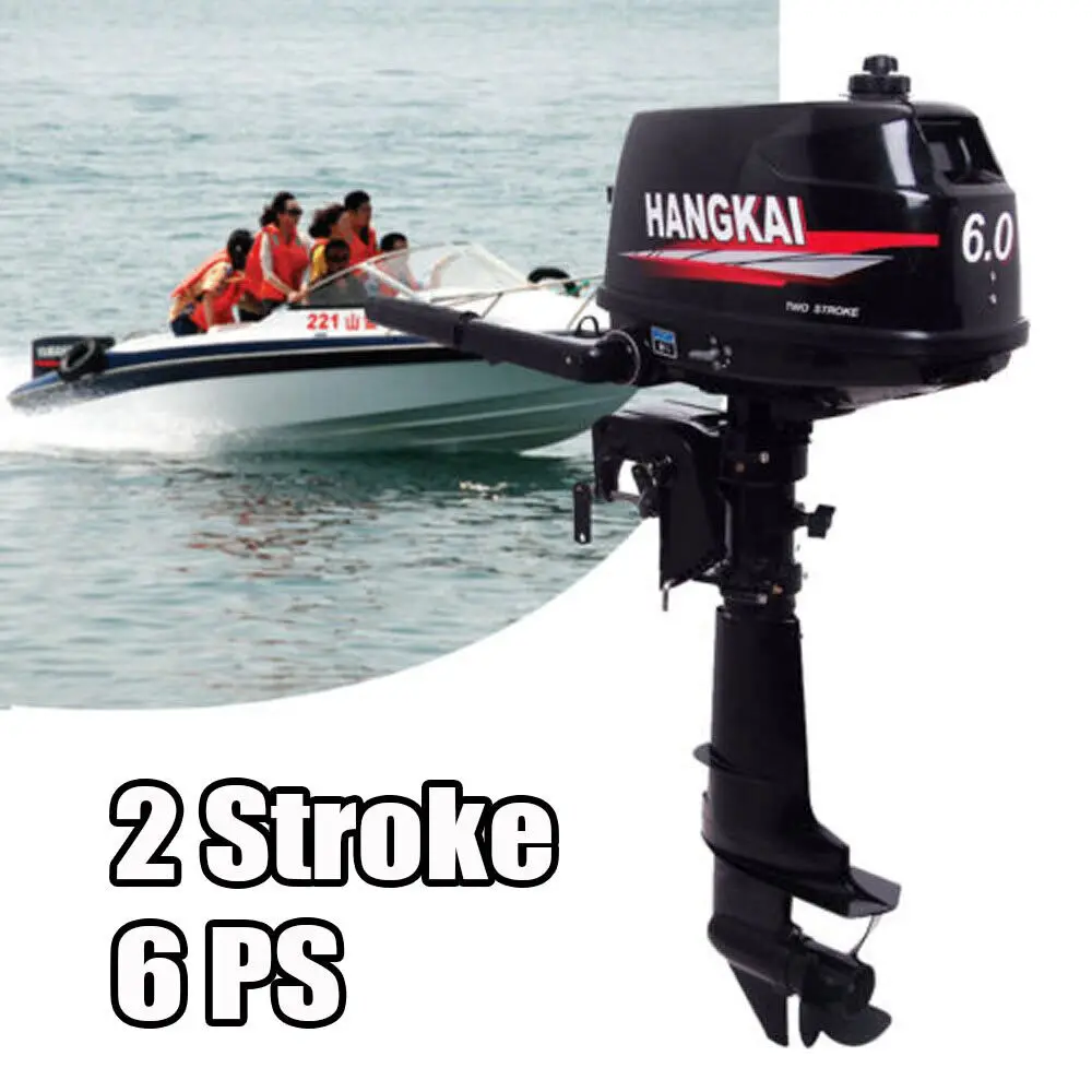 6 HP 2 Stroke Outboard Motor Boat Engine Heavy Duty Outboard Motor Fishing Boat Engine with Water Cooling System 102CC 4400W