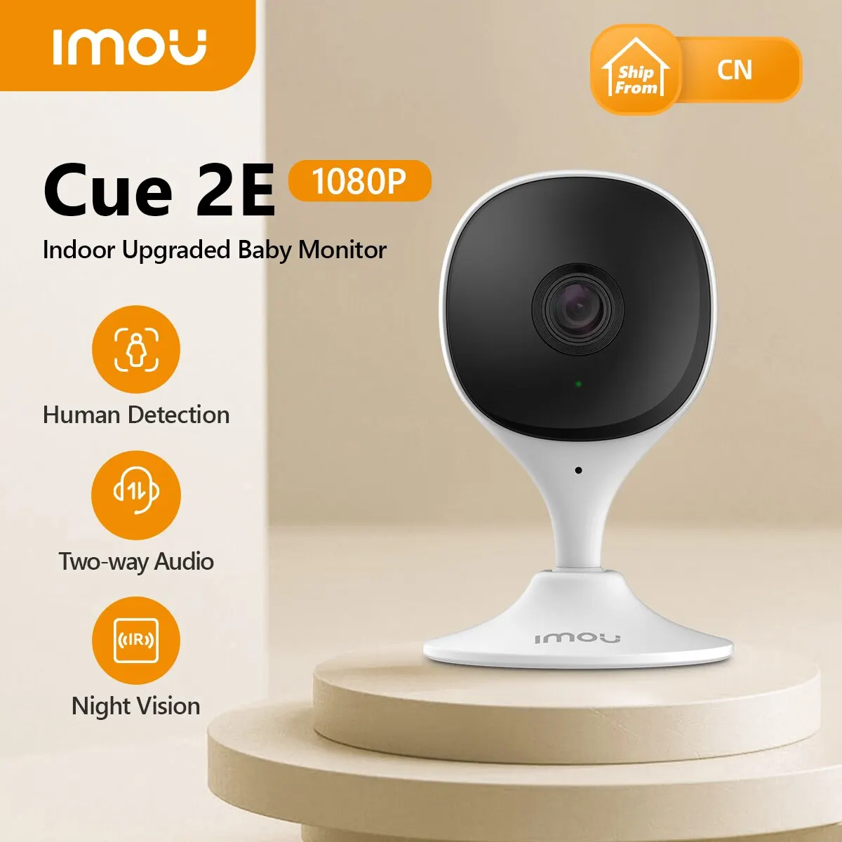 IMOU Indoor Cue 2E 2MP Wifi Security Camera Baby Monitor Night Vision Human Detection IP Camera Video Surveillance