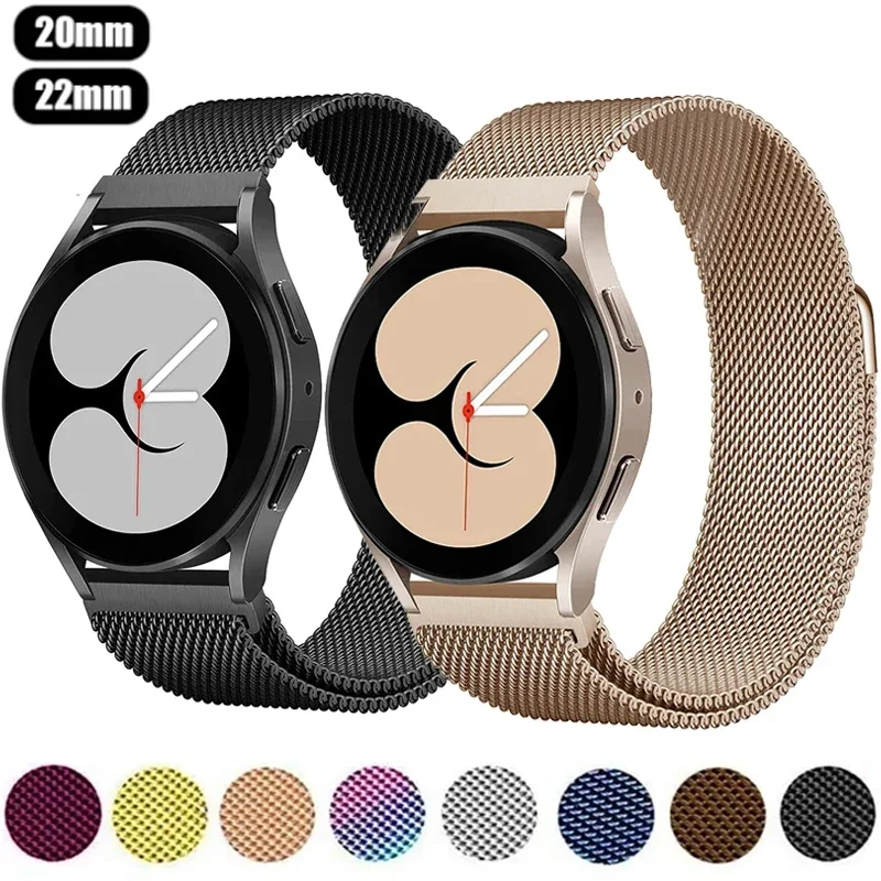 

20mm 22mm Strap for Samsung Galaxy watch 4/5/6/5Pro 44mm/40mm/Active 2 Magnetic loop Bracelet Galaxy Watch 4/6 classic 46mm 42mm