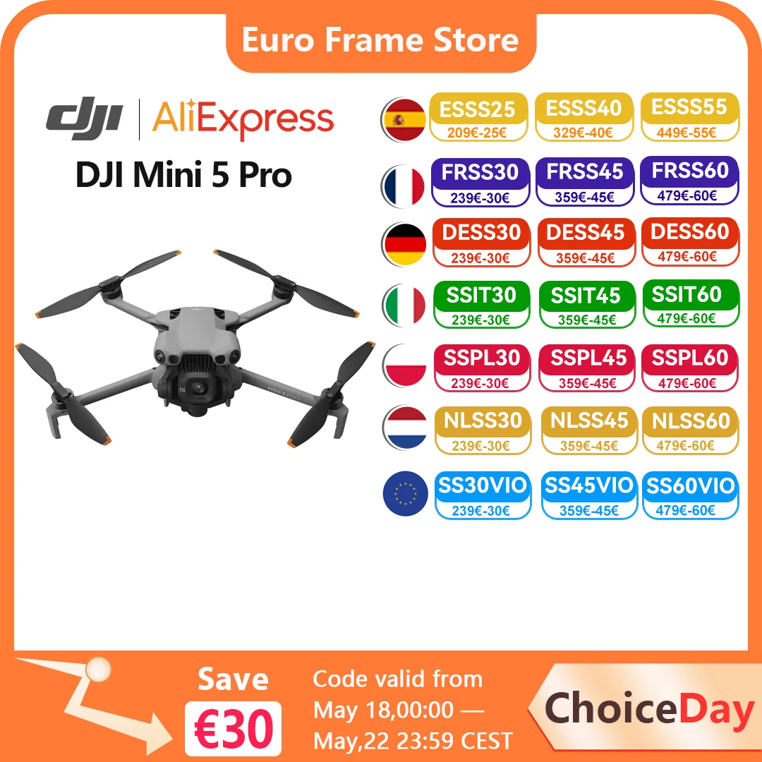 Drone DJI Mini 5 Pro ultra-léger et pliable avec caméra 1 pouce CMOS omnidirectionnel détection d'obstacles Active Mini 5 Pro