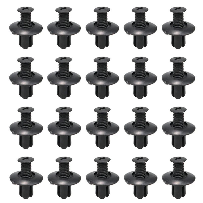 8mm Kunststoff Nieten Befestigungen Schraube Auto Stoßstange Kotflügel Schwarz Niet Auto Fastener Clips für Toyota Focus Kia Nissan Yamaha