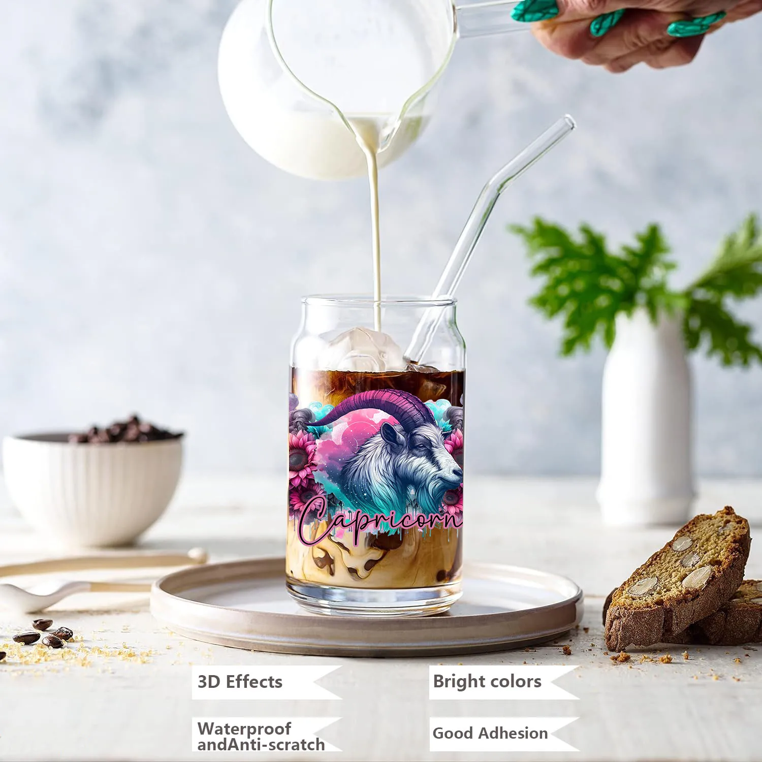 Zodiac signs Theme Artwork UV DTF Printing Sticker Party Deco DIY Decals 3D transfers uvdtf stickers 16oz uv dtf cup wraps