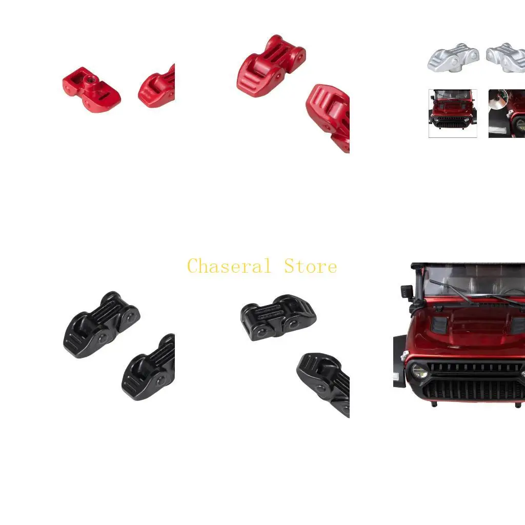 

E7CE Pair of Metal Hinges for Toy Car Hoods Fit Lightweight Design Color Upgrade Set Hood Mounting