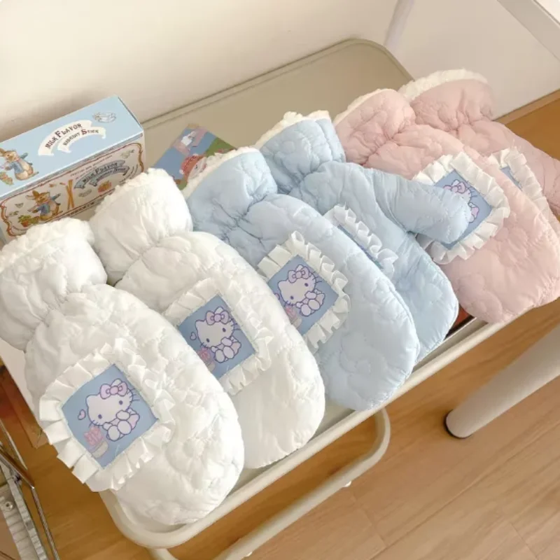 مرحبا كيتي سانريو قفازات دافئة Kawaii قفازات طالب الباردة واقية قفازات اليد الدافئة قفازات ركوب الدراجات الإكسسوارات الحرارية هدية الكريسماس #6