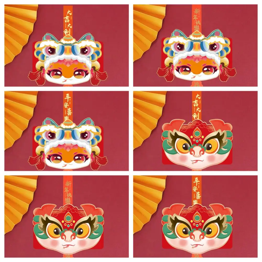 Sobre rojo chino de 2025, borla de bendición, paquete rojo de Año Nuevo 3D, Festival de Primavera de HongBao, bolsillos rojos de la suerte, 2 uds.