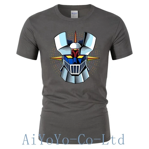 2023 Mazinger Z Anime TShirt For Men Old Manga Robot Movie T-Shirt Black Basic Tees Men\'s TShirt For Boys TShirts