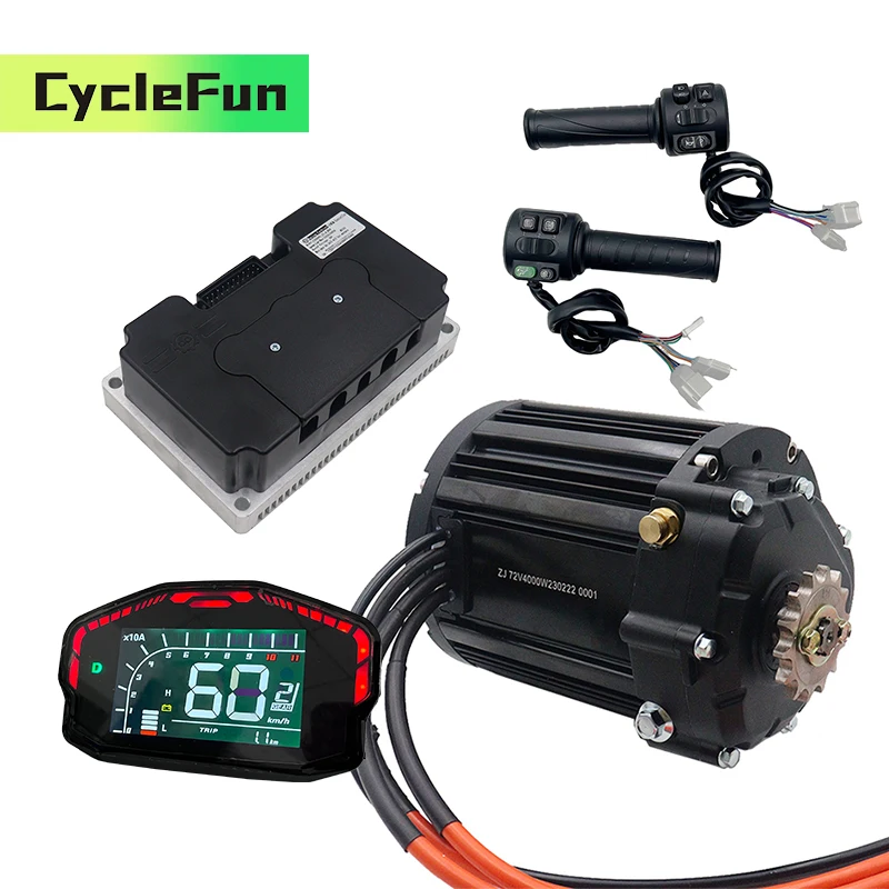 

QS138 90H V3 4KW Mid-Drive Motor with FarDriver ND72680 4KW-6KW DC 72V Sine Wave Controller for Scooter Motorcycles Accessories