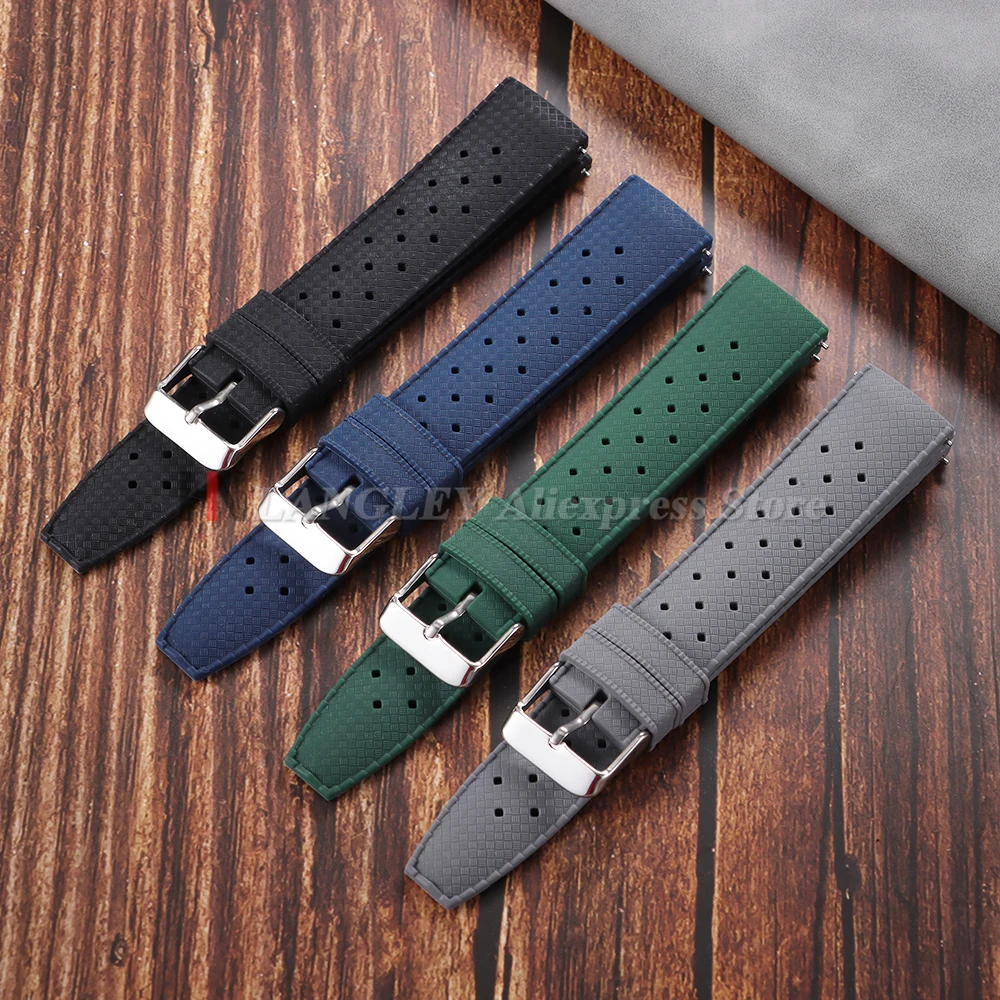 Nuovo cinturino per orologio in silicone morbido tropicale cinturino a sgancio rapido 20mm 22mm cinturini per orologio in gomma per Omega per Swatch per Oris per Seiko