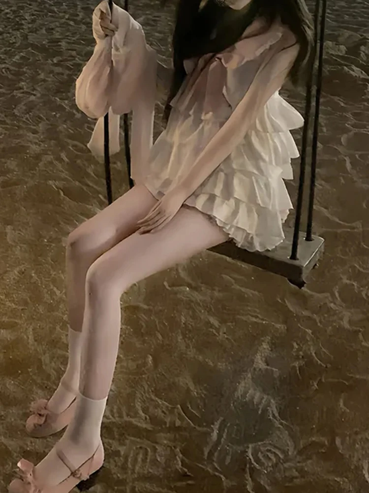 Dolce e carino colletto blu scuro Svel Cake Dr Cardigan Set Primavera 2025 Nuovo arrivo giapponese Sle Set Faion di piccole dimensioni