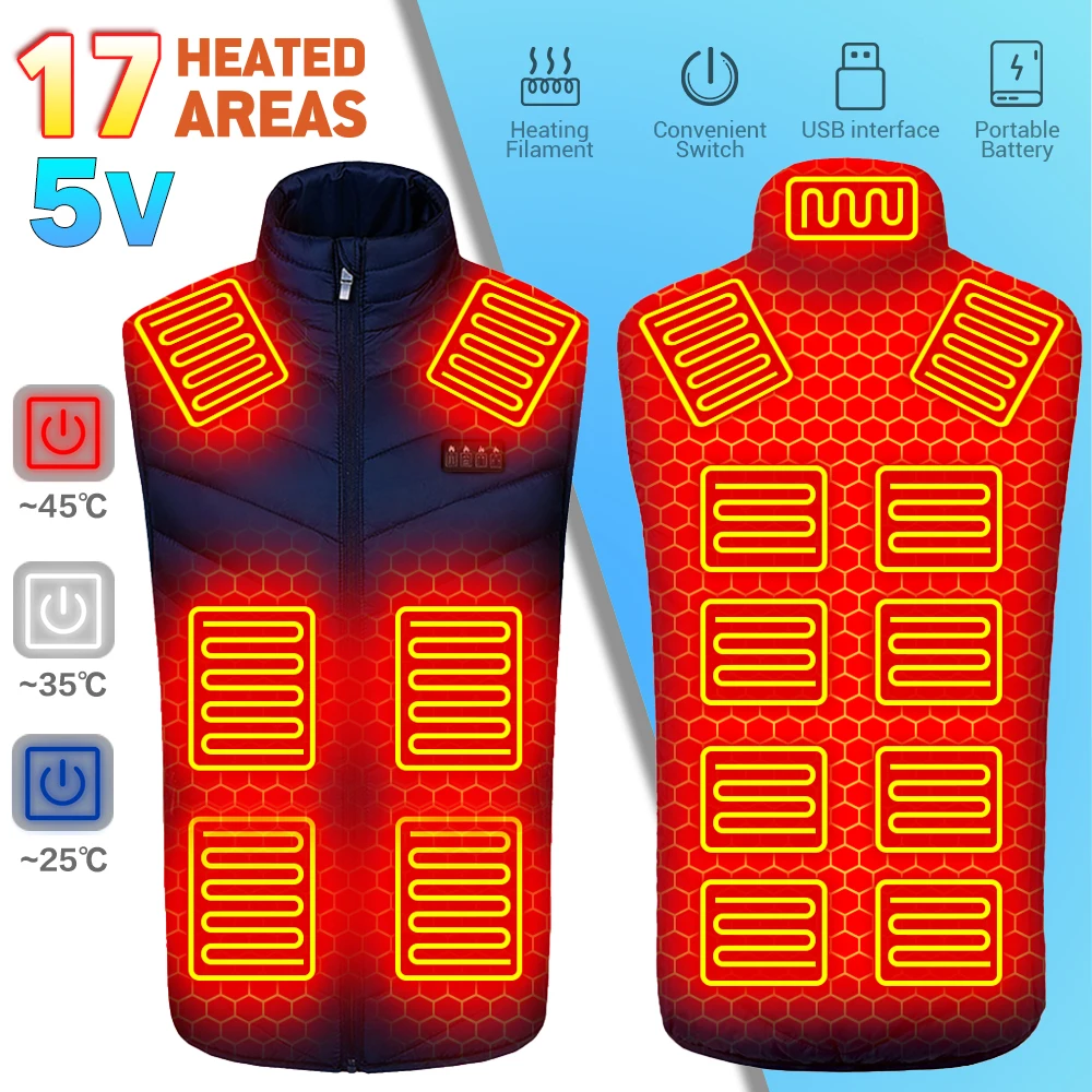 Heating Vest Warm Winter Men Vest Warm Clothes USB Powered Heating Jacket Women Warm Anti-freeze Vest Clothing