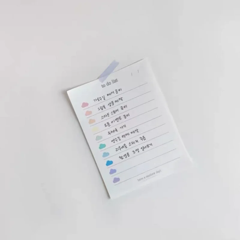 50 Seiten/Buch, Ins koreanischer Stil, farbige Wolken, nicht klebendes Notizbuch, Notizbuch für Studenten, Memo-Notizbuch, Bürozubehör – Detail 5