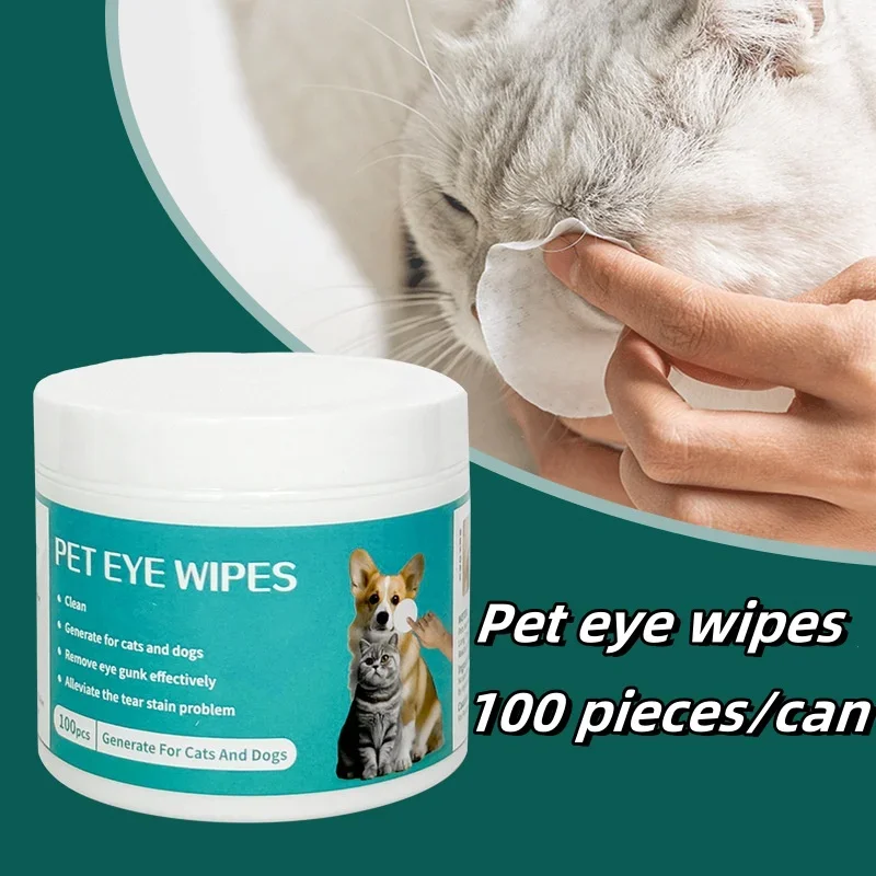 200PC Pet eye wipes clean and remove tear stains Wet tissue made of fabric for cats to wipe their eyes and remove tear stains