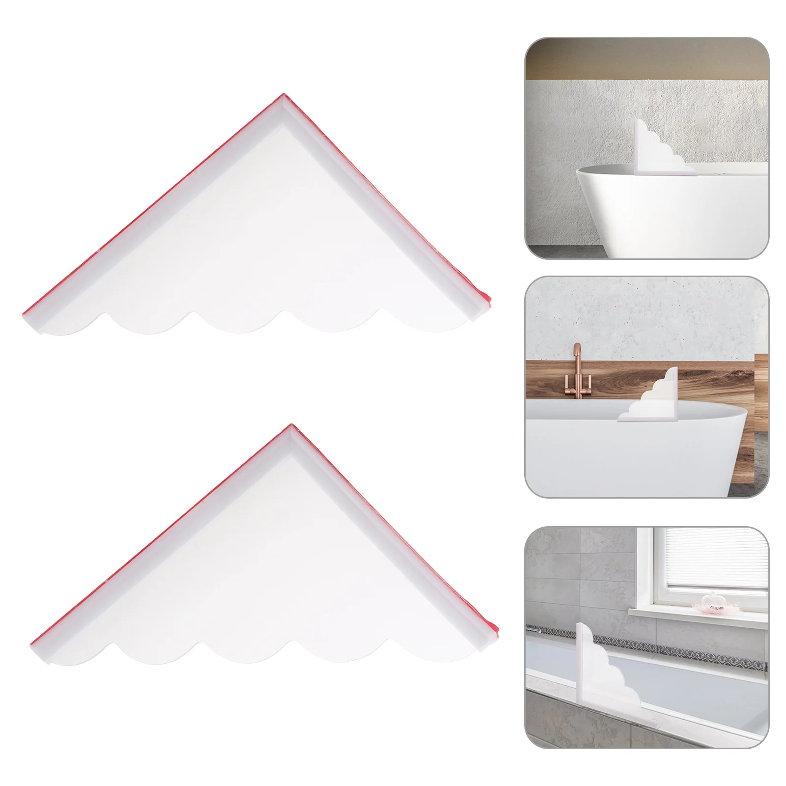 

2Pcs Clear Acrylic Bath Tub Splash Guard 8.84x7.66 Inch Waterproof Barrier for Bathtub Shower Easy Installation