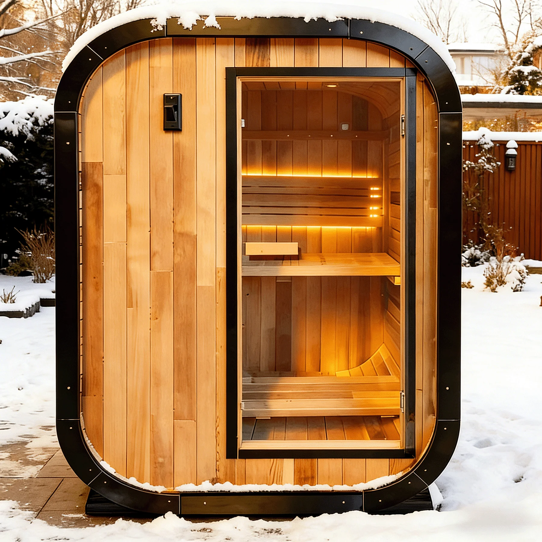 

Индивидуальная уличная панорамная сауна круглой формы, паровая комната с защитой от коррозии и растрескивания, долговечная, с подогревом, для домашнего спа