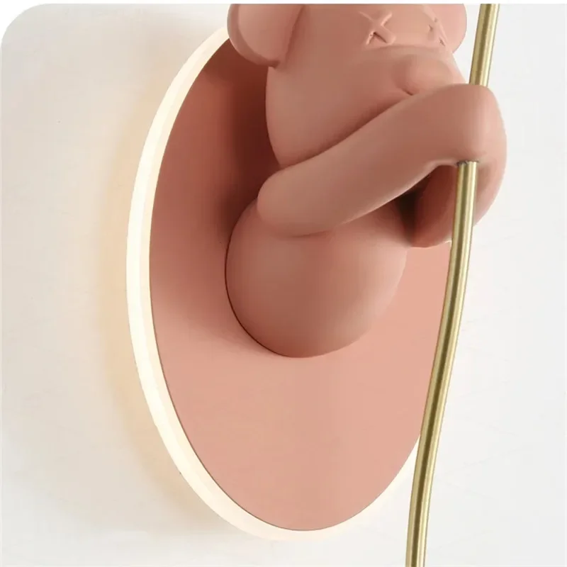 Creative Bear Wall Light Cartoon Balloon Light For Children's Room Study Bedside Macaron Wall Lamp Artistic Decor Ambiance Lamp view 6