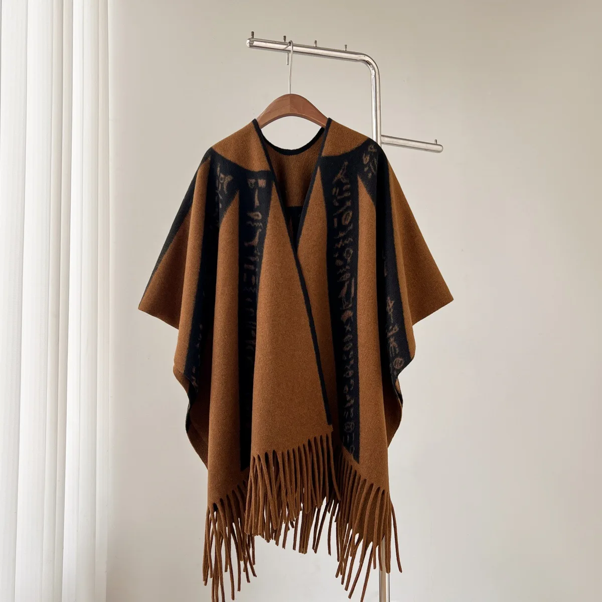 Spring Autumn Poncho Colorful Bali Chiffon Plus Size Women's Clothing European and American irregular tassel cape shawl