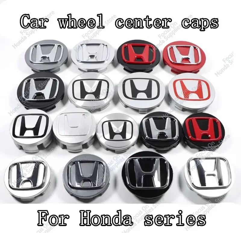 4pcs 58mm 69mm Wheel Center Cap Logo Hub Cover Badge Emblem For Honda Civic City Accord Odyssey Spirior CRV Hrv Jazz CBR HR-V