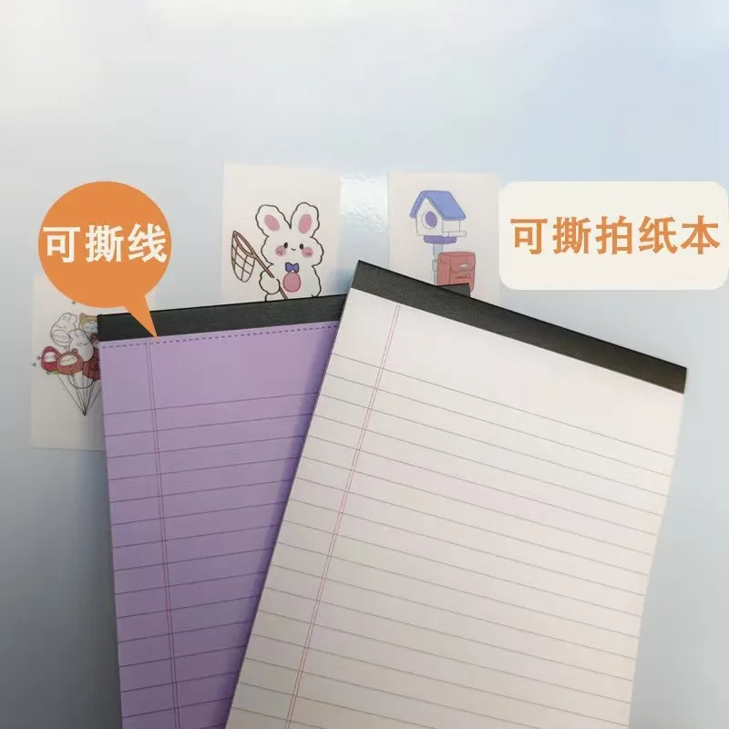 A5 Draft Notebook SImple Lined Tearable Sticky Notes Memo Book Portable Notebook with Tearable Paper