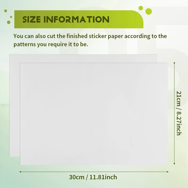 SR-25 листов виниловой наклейки для печати, самоклеящаяся водостойкая матовая белая бумага для печати, для струйного принтера
