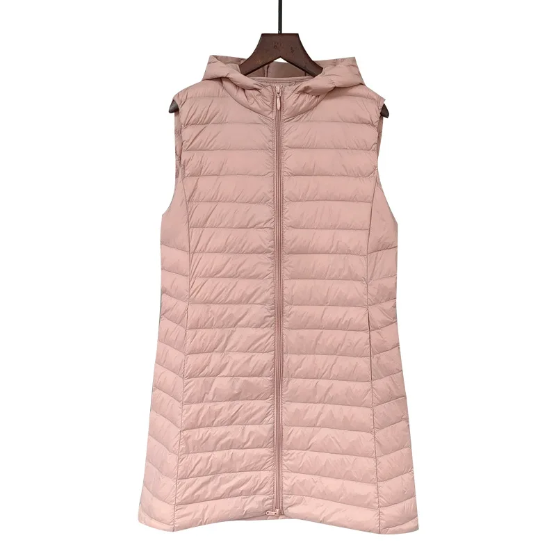 

Ultralight Women Duck Down Vests 2023 New Fall Winter Fashion Hooded Quilted Sleeveless Coats Puffy Feather Waistcoat Liner