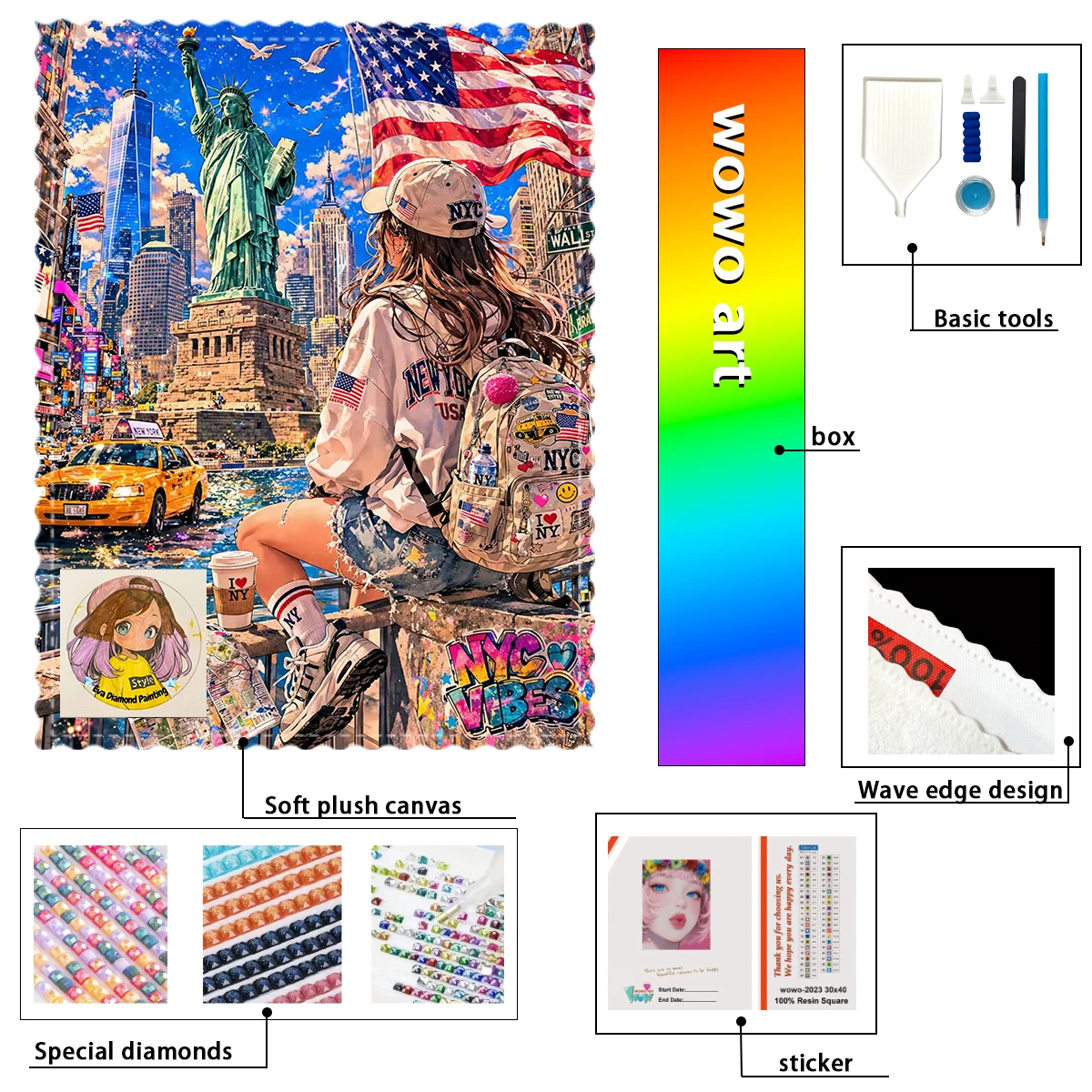 【eva Diamond Art】Chica de viaje 100% resin FD+ab+yg Diamond Stamping Kit Perfect Masterpiece worth Buying
